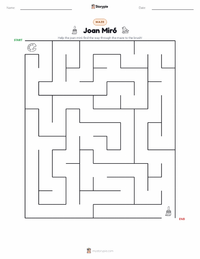 Joan Miró printable worksheet preview