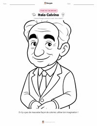 Page de coloriage Italo Calvino pour les enfants