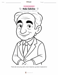 Halaman mewarnai Italo Calvino untuk anak-anak