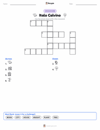 Italo Calvino printable worksheet preview