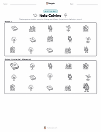 Italo Calvino printable worksheet preview