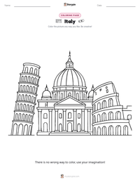 Italy coloring page for kids