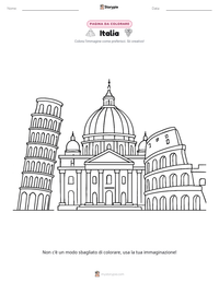 Pagina da colorare di Italia per bambini