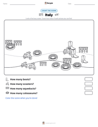 Italy printable worksheet preview