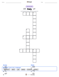 Italy printable worksheet preview
