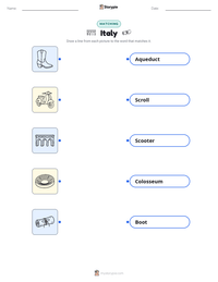Italy printable worksheet for kids
