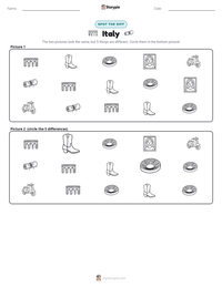 Italy printable worksheet preview