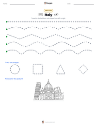 Italy printable worksheet preview
