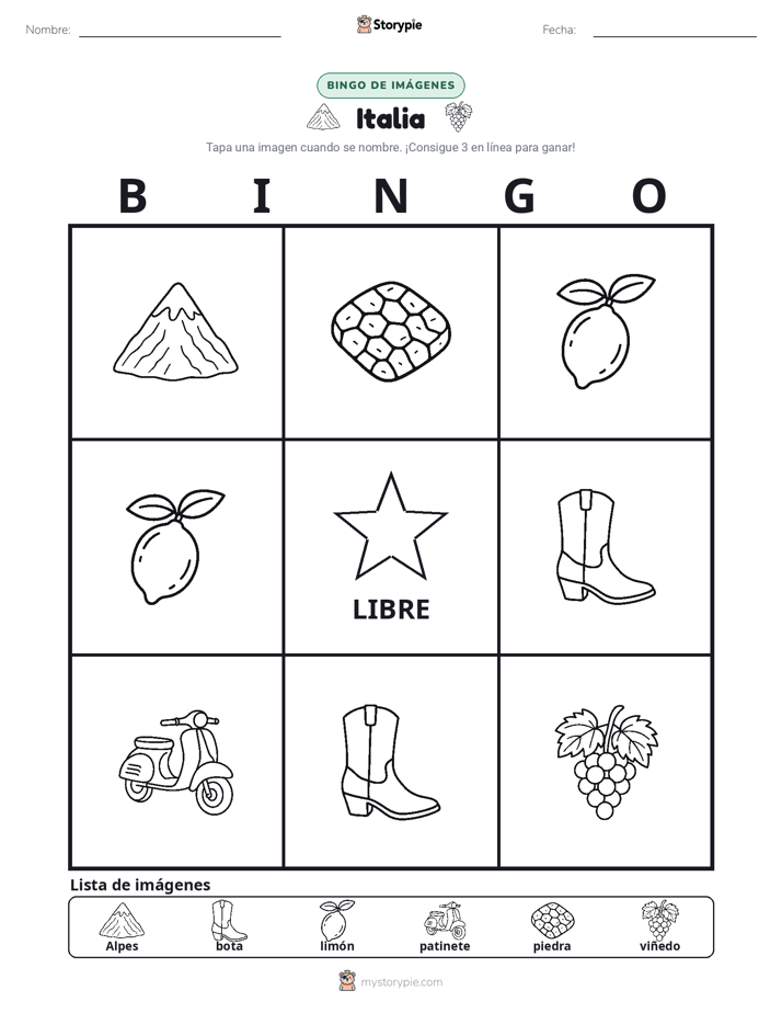 Bingo de Imágenes