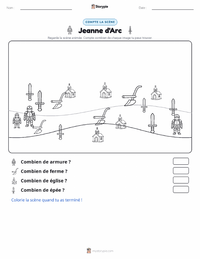 Aperçu de la feuille de travail imprimable Jeanne d'Arc