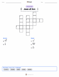 Joan of Arc printable worksheet preview