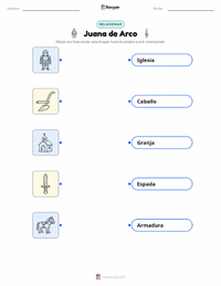 Hoja de trabajo imprimible de Juana de Arco para niños