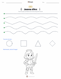 Aperçu de la feuille de travail imprimable Jeanne d'Arc