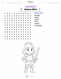 Aperçu de la feuille de travail imprimable Jeanne d'Arc