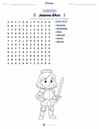 Jeanne d'Arc afdrukbare werkblad voorbeeld