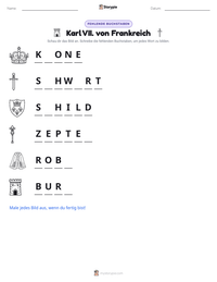 Karl VII. von Frankreich druckbare Arbeitsblatt Vorschau