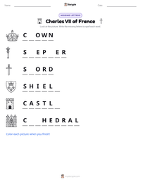 Charles VII of France printable worksheet preview