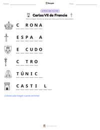 Vista previa de la hoja de trabajo imprimible de Carlos VII de Francia