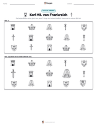 Karl VII. von Frankreich druckbare Arbeitsblatt Vorschau