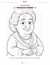 Pagina da colorare di Montserrat Caballé per bambini