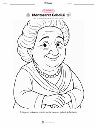 Montserrat Caballé kleurplaat voor kinderen