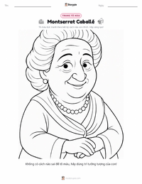 Trang tô màu Montserrat Caballé cho trẻ em