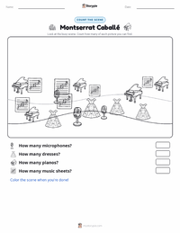 Montserrat Caballé printable worksheet preview