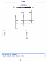Montserrat Caballé printable worksheet preview