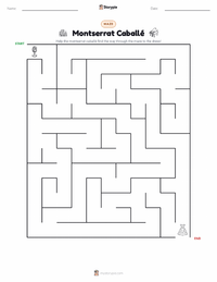 Montserrat Caballé printable worksheet preview