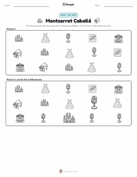 Montserrat Caballé printable worksheet preview