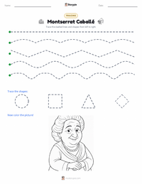 Montserrat Caballé printable worksheet preview