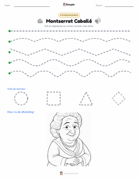 Montserrat Caballé afdrukbare werkblad voorbeeld