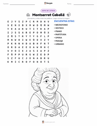 Vista previa de la hoja de trabajo imprimible de Montserrat Caballé