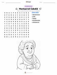 Montserrat Caballé afdrukbare werkblad voorbeeld