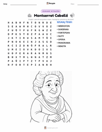 Podgląd drukowalnego arkusza ćwiczeń Montserrat Caballé