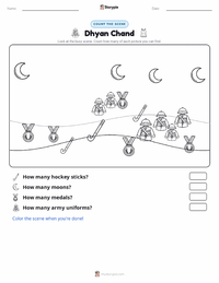 Dhyan Chand printable worksheet preview