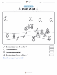 Aperçu de la feuille de travail imprimable Dhyan Chand