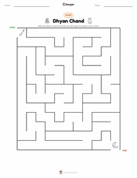 Dhyan Chand printable worksheet preview