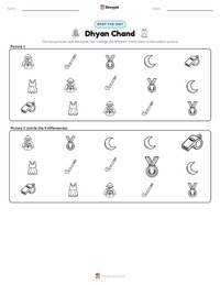 Dhyan Chand printable worksheet preview