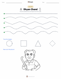 Dhyan Chand printable worksheet preview