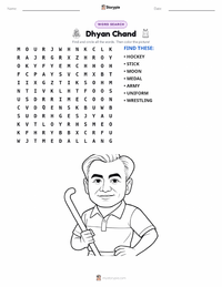 Dhyan Chand printable worksheet preview