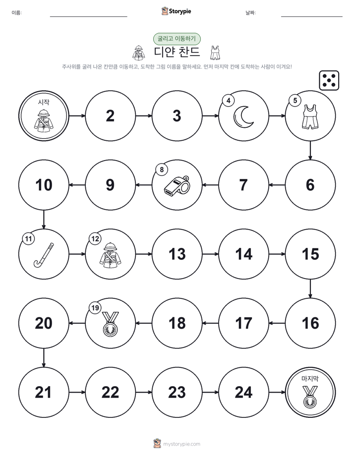 주사위 굴리고 이동하기 게임