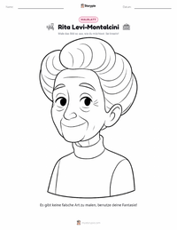 Rita Levi-Montalcini Malvorlage für Kinder
