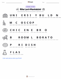 Rita Levi-Montalcini printable worksheet preview