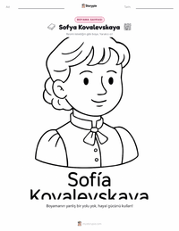 Sofya Kovalevskaya çocuklar için boyama sayfası