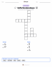 Sofía Kovalevskaya printable worksheet preview