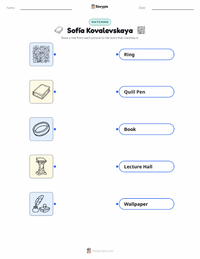 Sofía Kovalevskaya printable worksheet preview