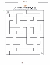 Sofía Kovalevskaya printable worksheet preview