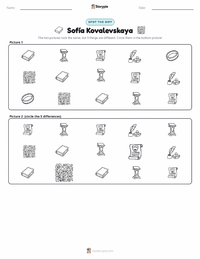 Sofía Kovalevskaya printable worksheet preview