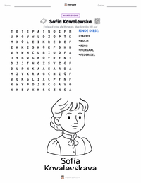 Sofía Kovalevskaya druckbare Arbeitsblatt Vorschau